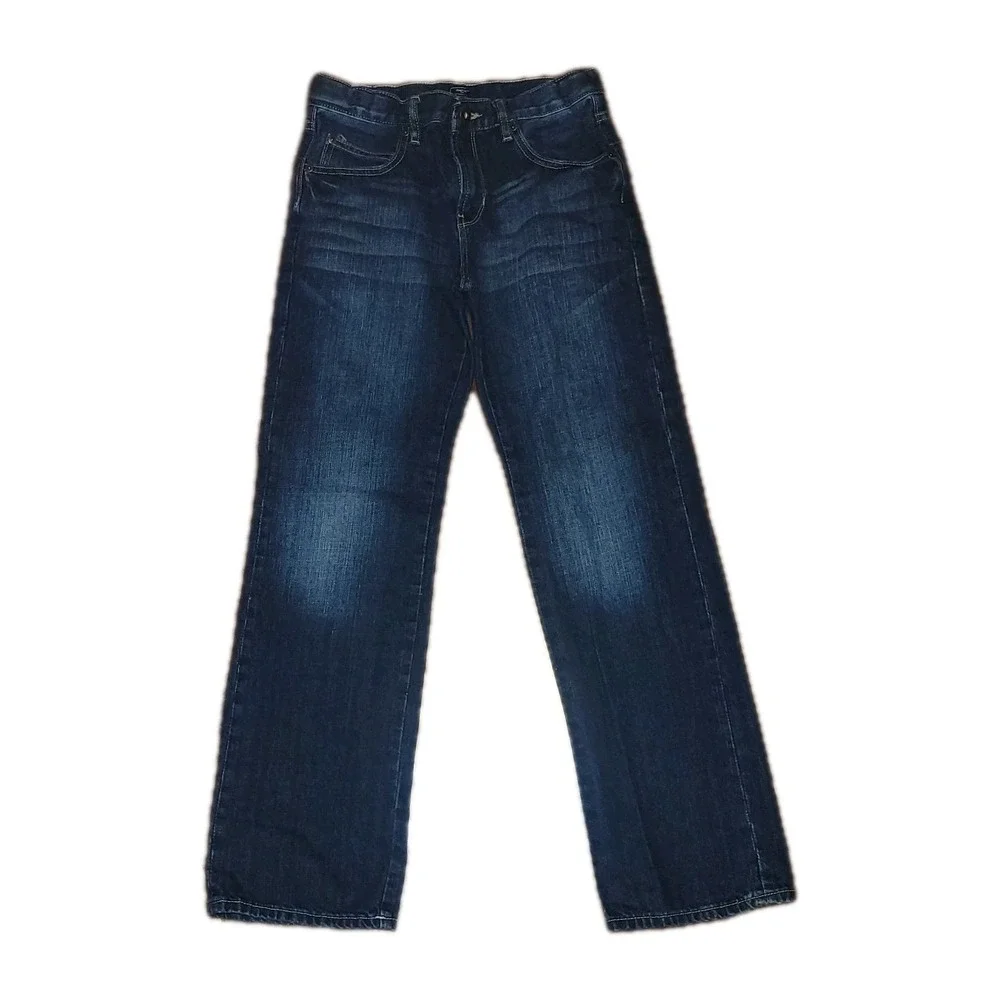 Gap Kids Boys 14 Dark Blue Denim Jeans Straight Fit Coupe Droite